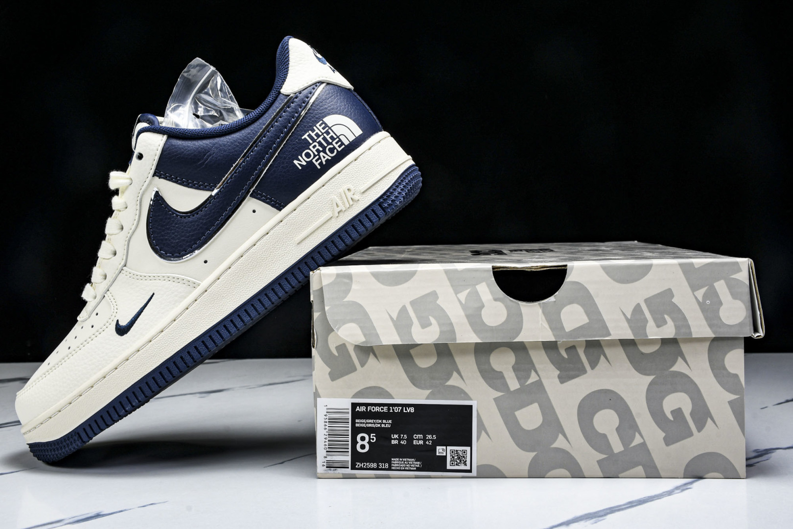 NK Air Force 1'07 Low 北面联名 深蓝底 空军一号低帮休闲板鞋 ZH2598-318
