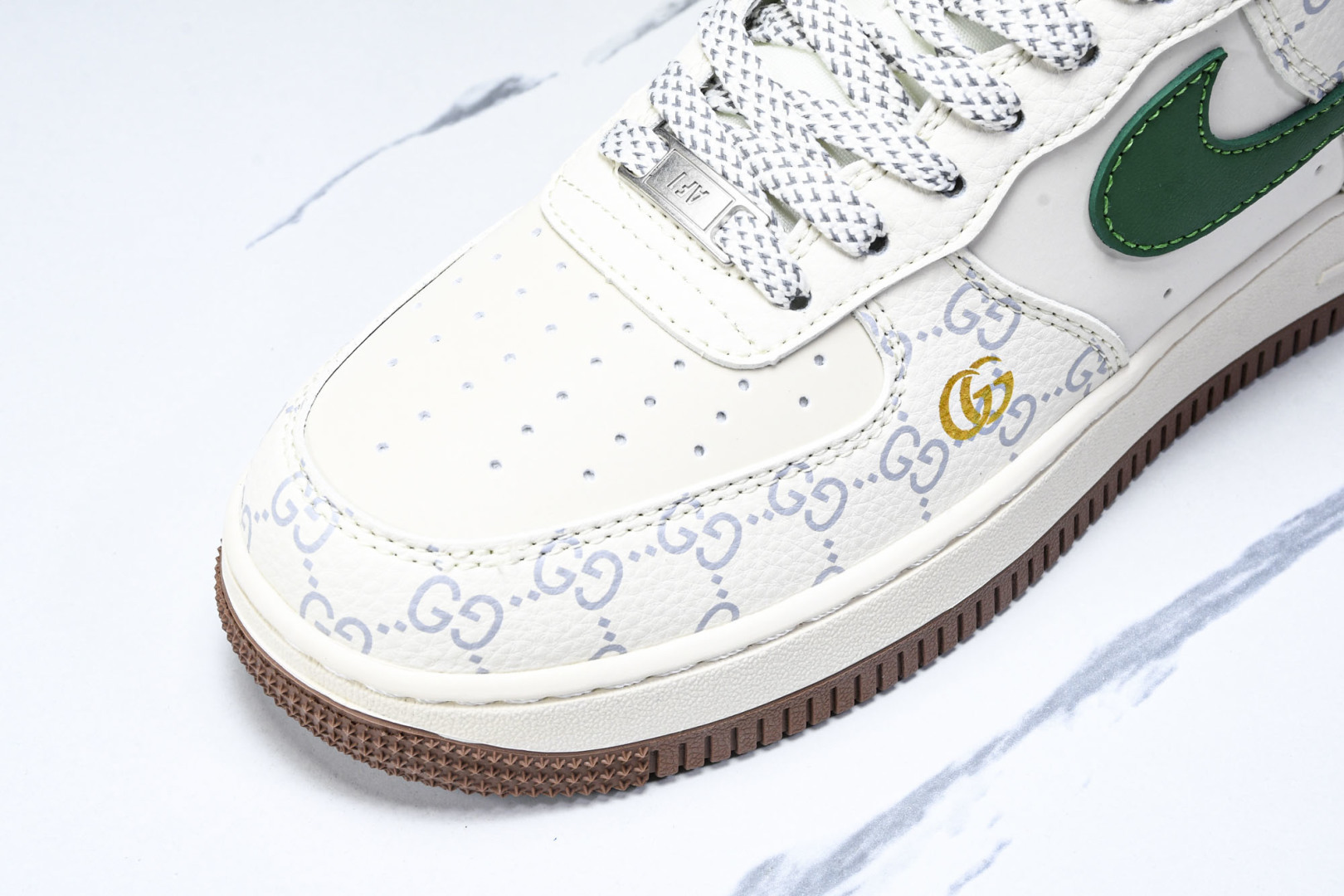 NK Air Force 1'07 Low 古驰联名 棕底绿勾 空军一号低帮休闲板鞋 JJ2508-71