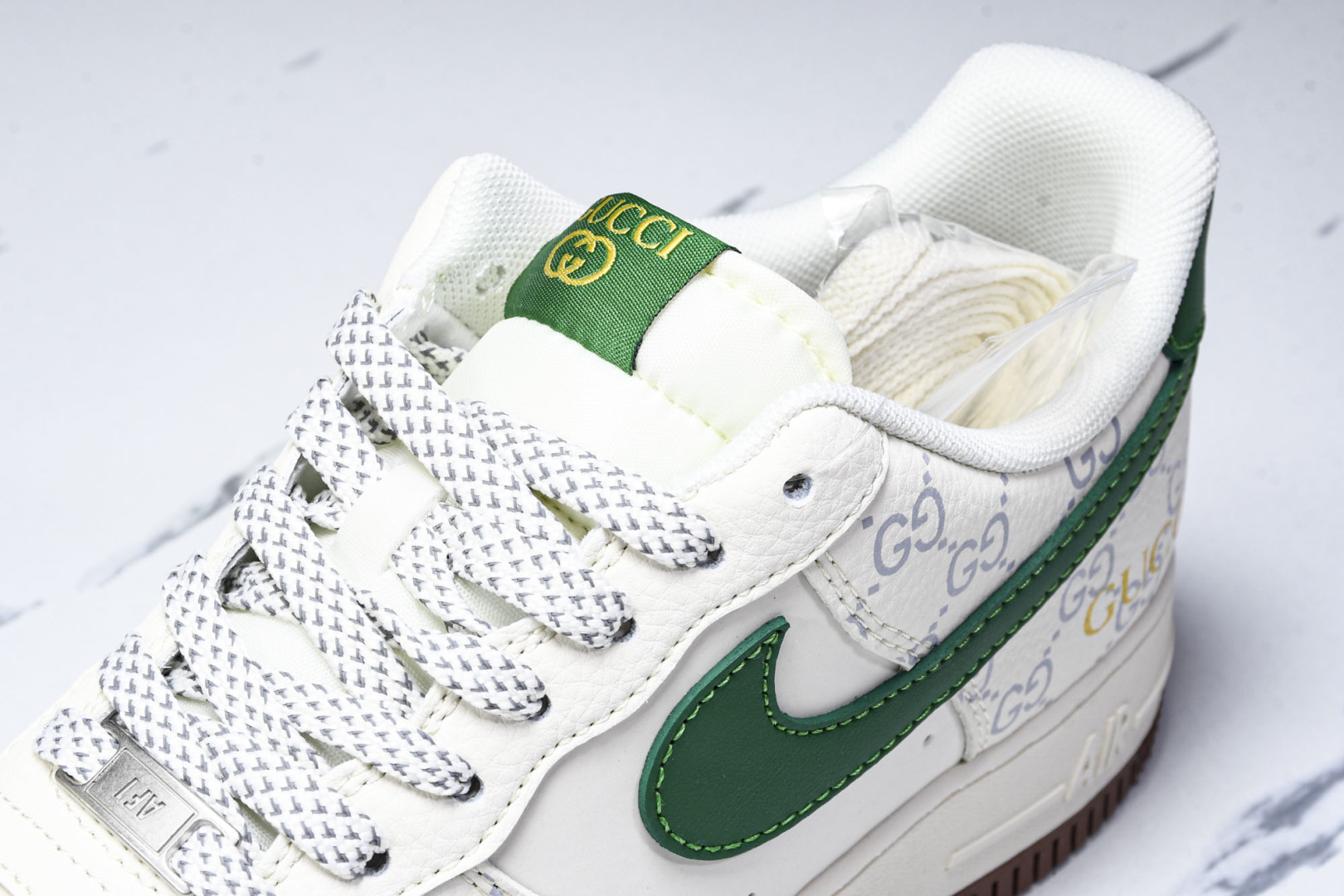 NK Air Force 1'07 Low 古驰联名 棕底绿勾 空军一号低帮休闲板鞋 JJ2508-71