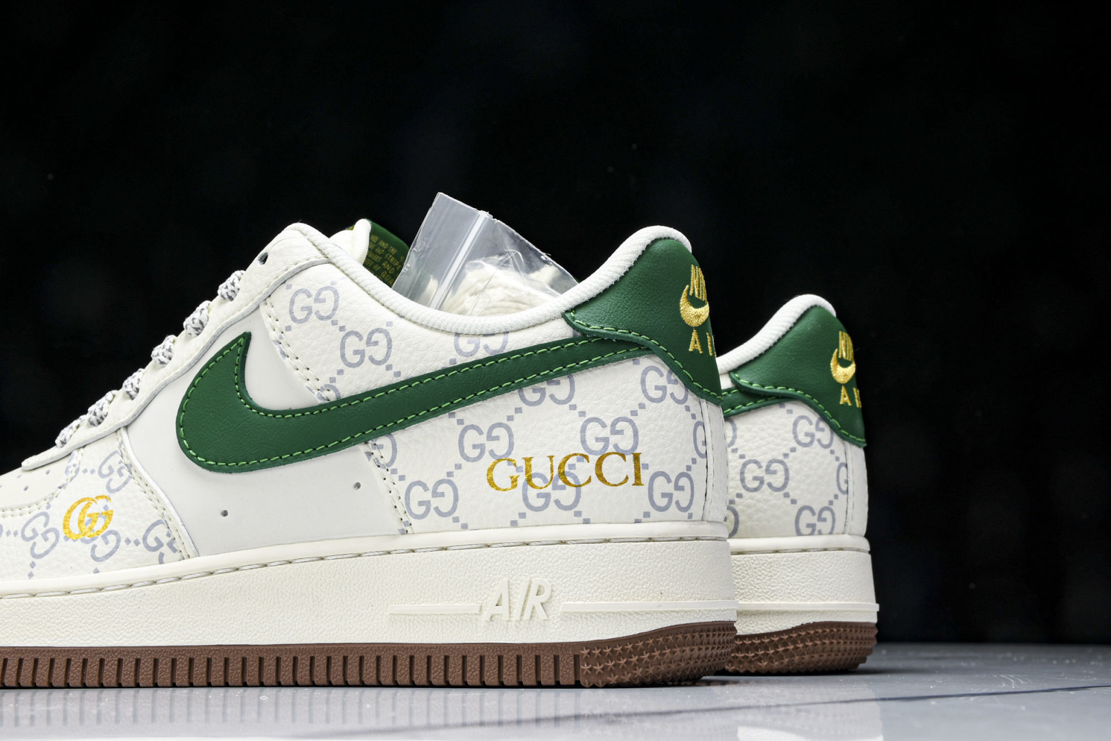 NK Air Force 1'07 Low 古驰联名 棕底绿勾 空军一号低帮休闲板鞋 JJ2508-71