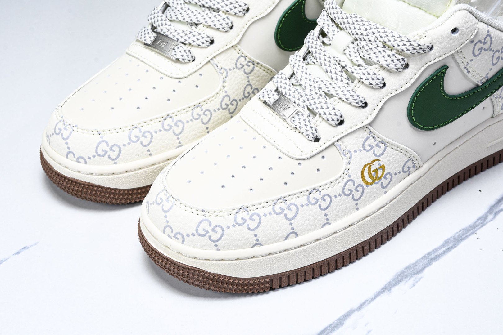 NK Air Force 1'07 Low 古驰联名 棕底绿勾 空军一号低帮休闲板鞋 JJ2508-71