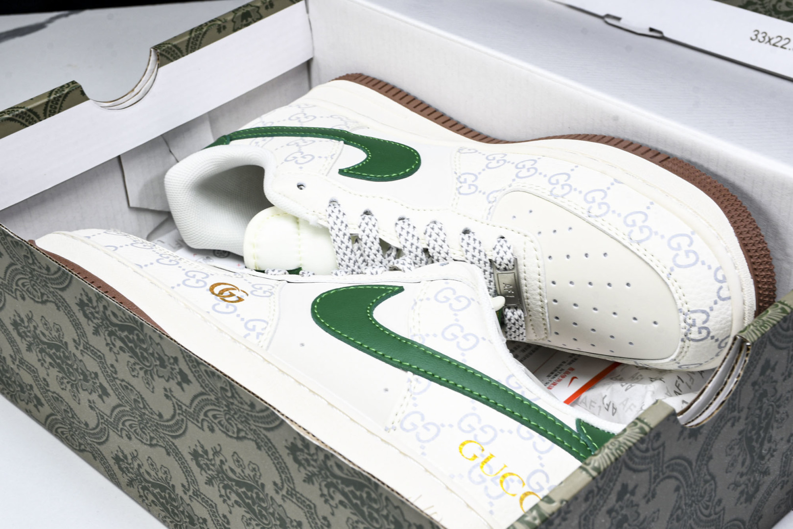 NK Air Force 1'07 Low 古驰联名 棕底绿勾 空军一号低帮休闲板鞋 JJ2508-71