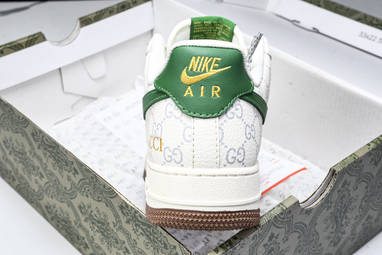 NK Air Force 1'07 Low 古驰联名 棕底绿勾 空军一号低帮休闲板鞋 JJ2508-71