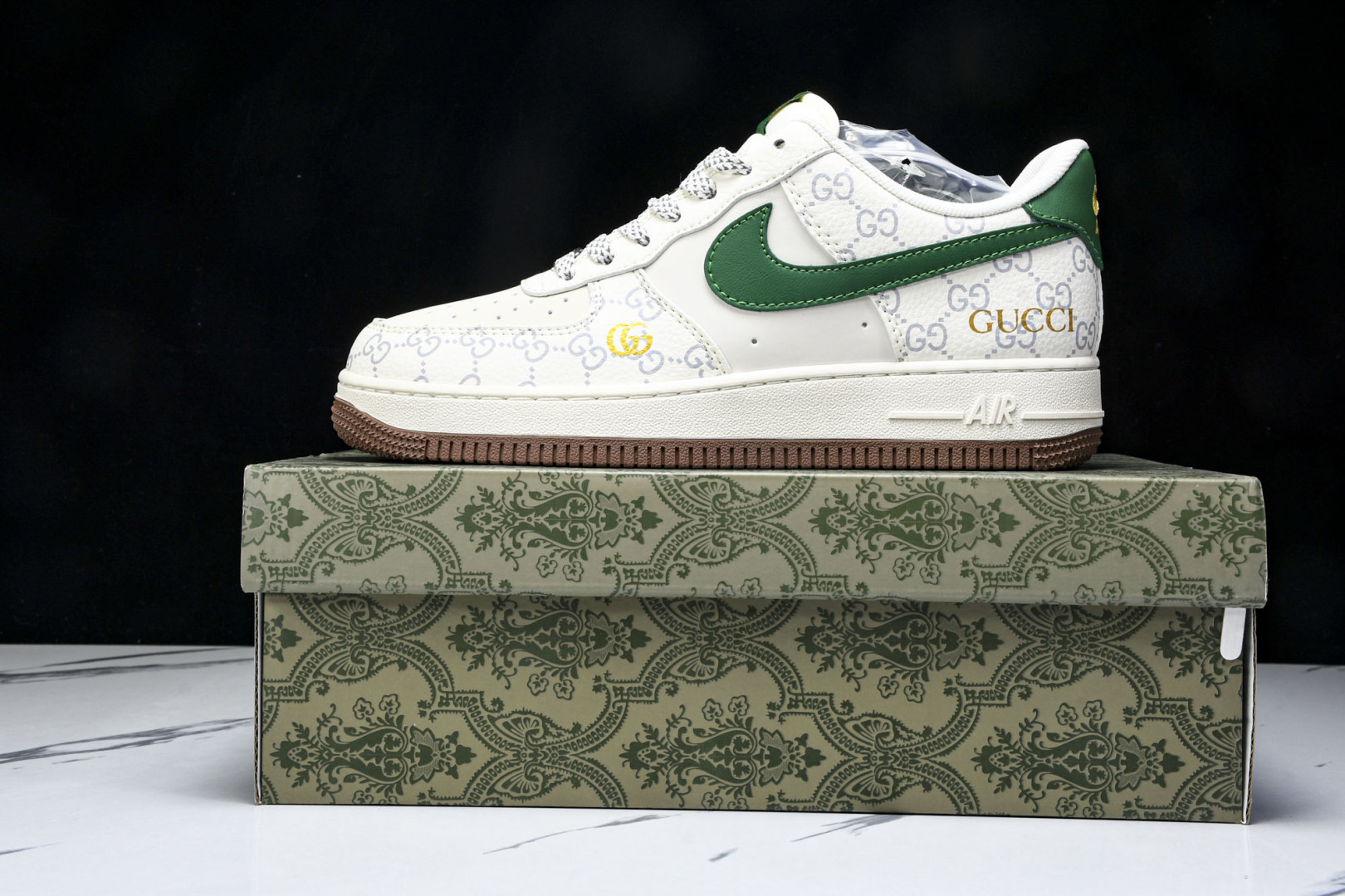 NK Air Force 1'07 Low 古驰联名 棕底绿勾 空军一号低帮休闲板鞋 JJ2508-71