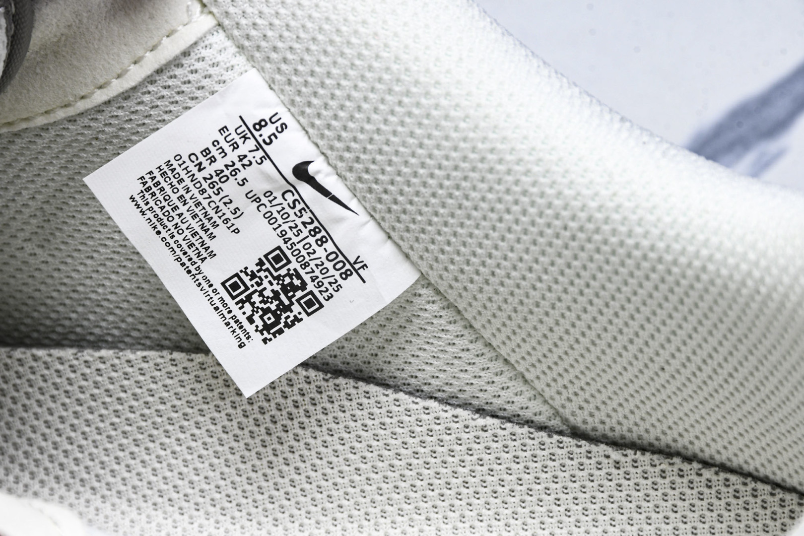 NK Air Force 1'07 Low 斯图西联名 灰勾灰底红标 空军一号低帮休闲板鞋 CS5288