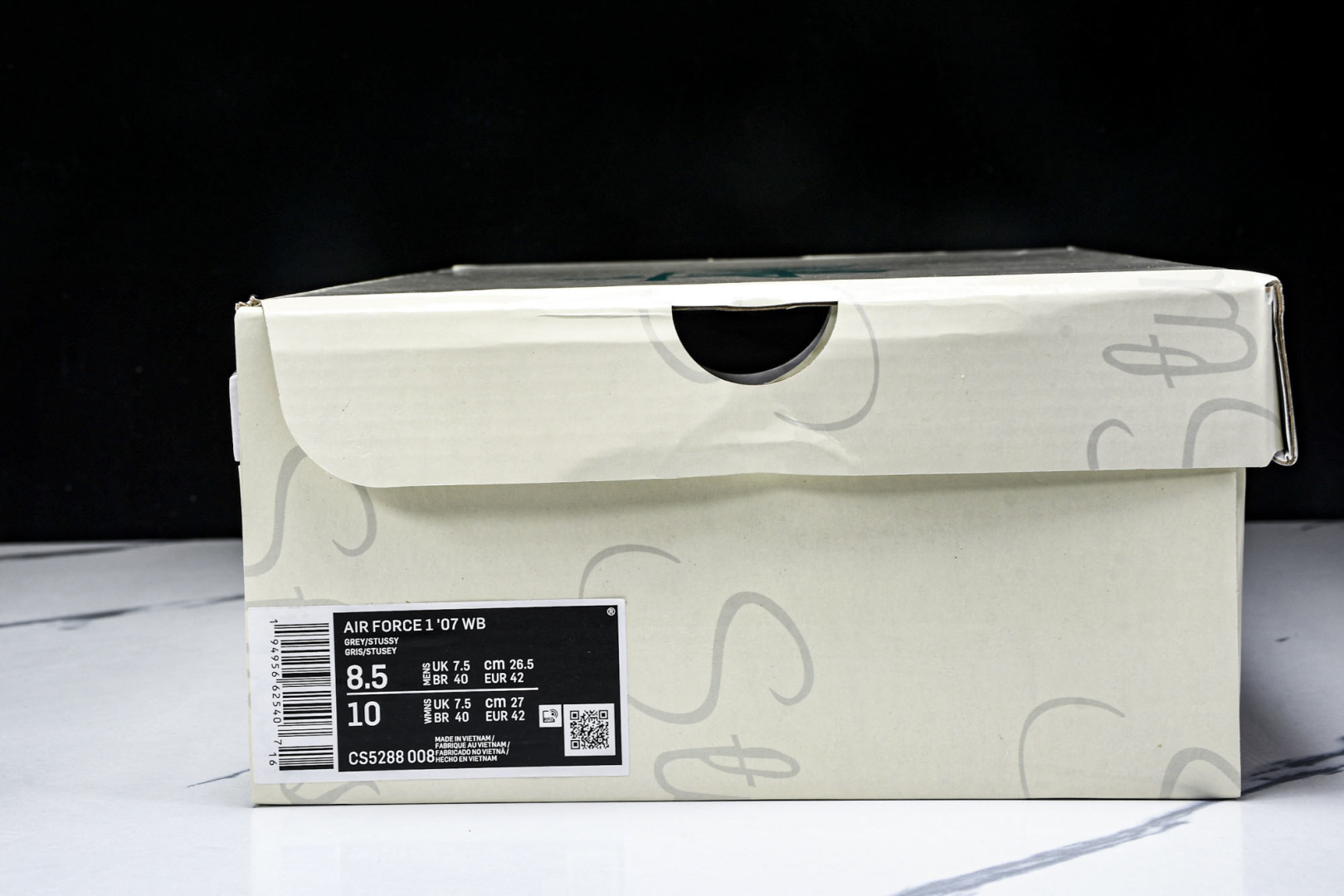 NK Air Force 1'07 Low 斯图西联名 灰勾灰底红标 空军一号低帮休闲板鞋 CS5288