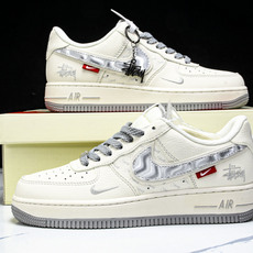 NK Air Force 1'07 Low 斯图西联名 灰银勾 空军一号低帮休闲运动板鞋 XX3168- NK Air Force 1'07 Low 斯图西联名 灰银勾 空军一号低帮休闲运动板鞋 XX3168-
