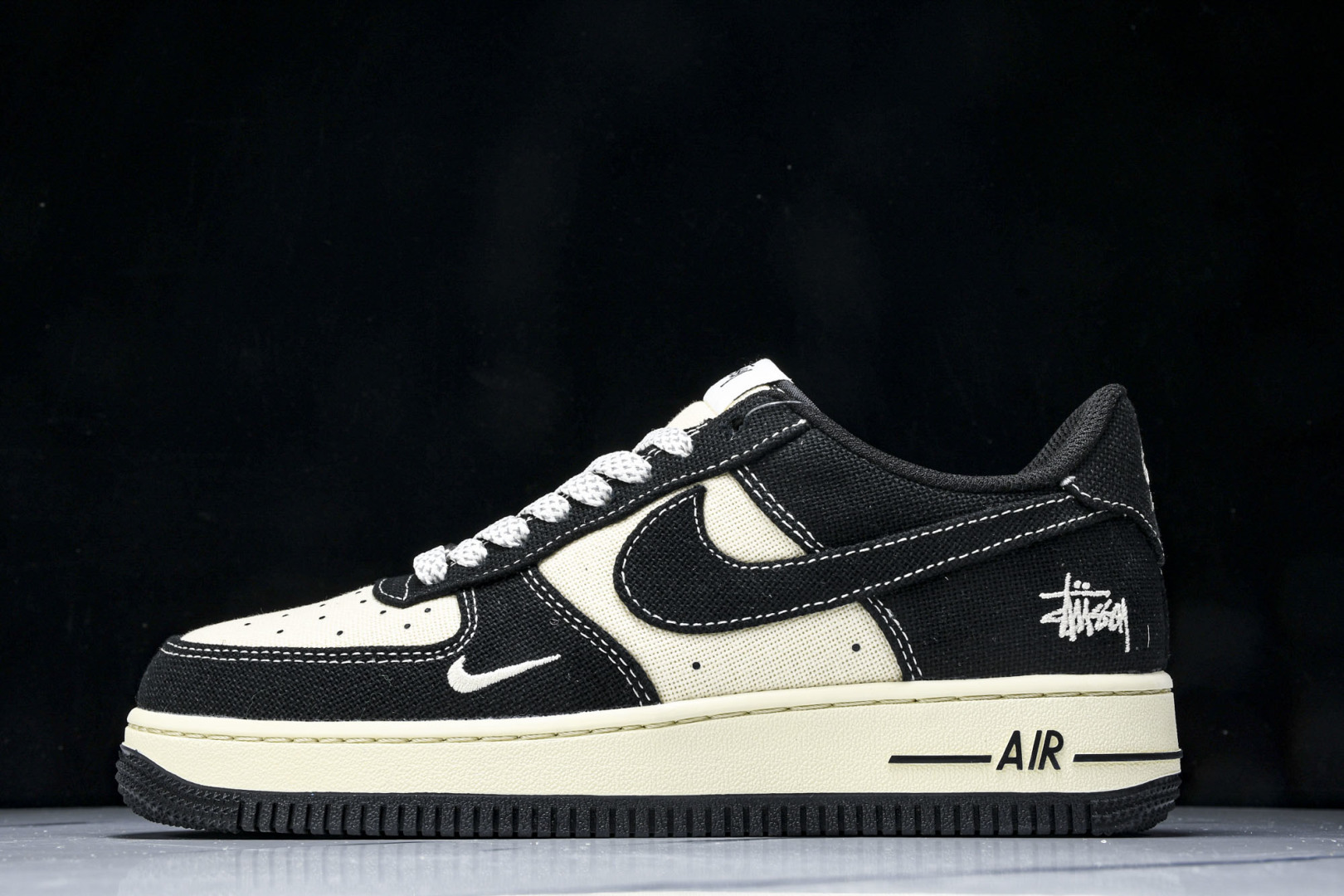 NK Air Force 1'07 Low 斯图西联名 米黑棉麻 空军一号低帮休闲板鞋 XX3168-1