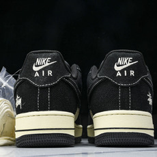 NK Air Force 1'07 Low 斯图西联名 米黑棉麻 空军一号低帮休闲板鞋 XX3168-1 NK Air Force 1'07 Low 斯图西联名 米黑棉麻 空军一号低帮休闲板鞋 XX3168-1