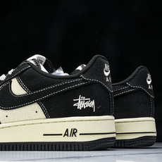NK Air Force 1'07 Low 斯图西联名 米黑棉麻 空军一号低帮休闲板鞋 XX3168-1 NK Air Force 1'07 Low 斯图西联名 米黑棉麻 空军一号低帮休闲板鞋 XX3168-1