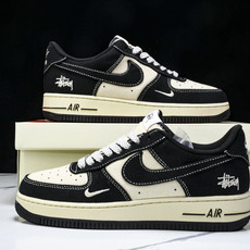NK Air Force 1'07 Low 斯图西联名 米黑棉麻 空军一号低帮休闲板鞋 XX3168-1 NK Air Force 1'07 Low 斯图西联名 米黑棉麻 空军一号低帮休闲板鞋 XX3168-1