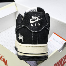 NK Air Force 1'07 Low 斯图西联名 米黑棉麻 空军一号低帮休闲板鞋 XX3168-1 NK Air Force 1'07 Low 斯图西联名 米黑棉麻 空军一号低帮休闲板鞋 XX3168-1
