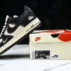 NK Air Force 1'07 Low 斯图西联名 米黑棉麻 空军一号低帮休闲板鞋 XX3168-1 NK Air Force 1'07 Low 斯图西联名 米黑棉麻 空军一号低帮休闲板鞋 XX3168-1