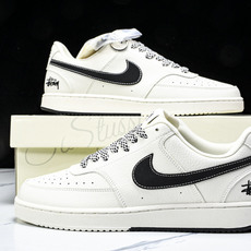 NK Court Vision 1 LOW 低帮 板鞋 “斯图西——双拼米黑” 运动鞋 休闲鞋 CS52 NK Court Vision 1 LOW 低帮 板鞋 “斯图西——双拼米黑” 运动鞋 休闲鞋 CS52