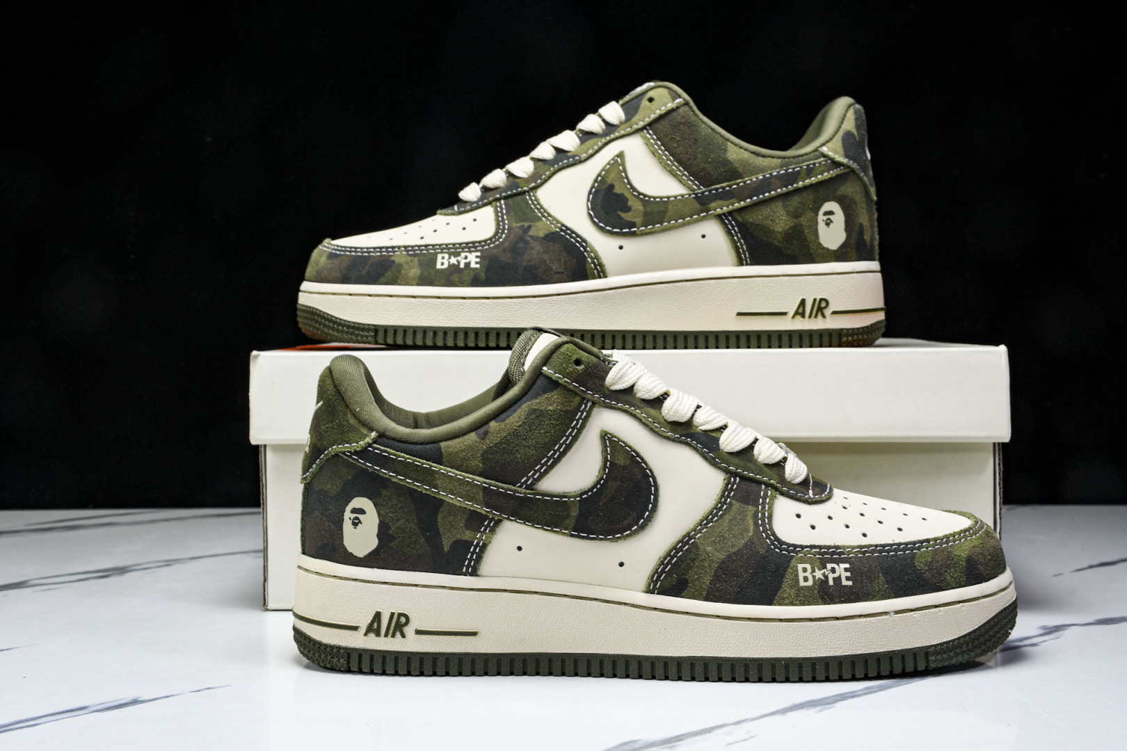  Nk Air Force 1'07 Low Bape联名-丛林迷彩 空军一号 低帮休闲板鞋 CH633