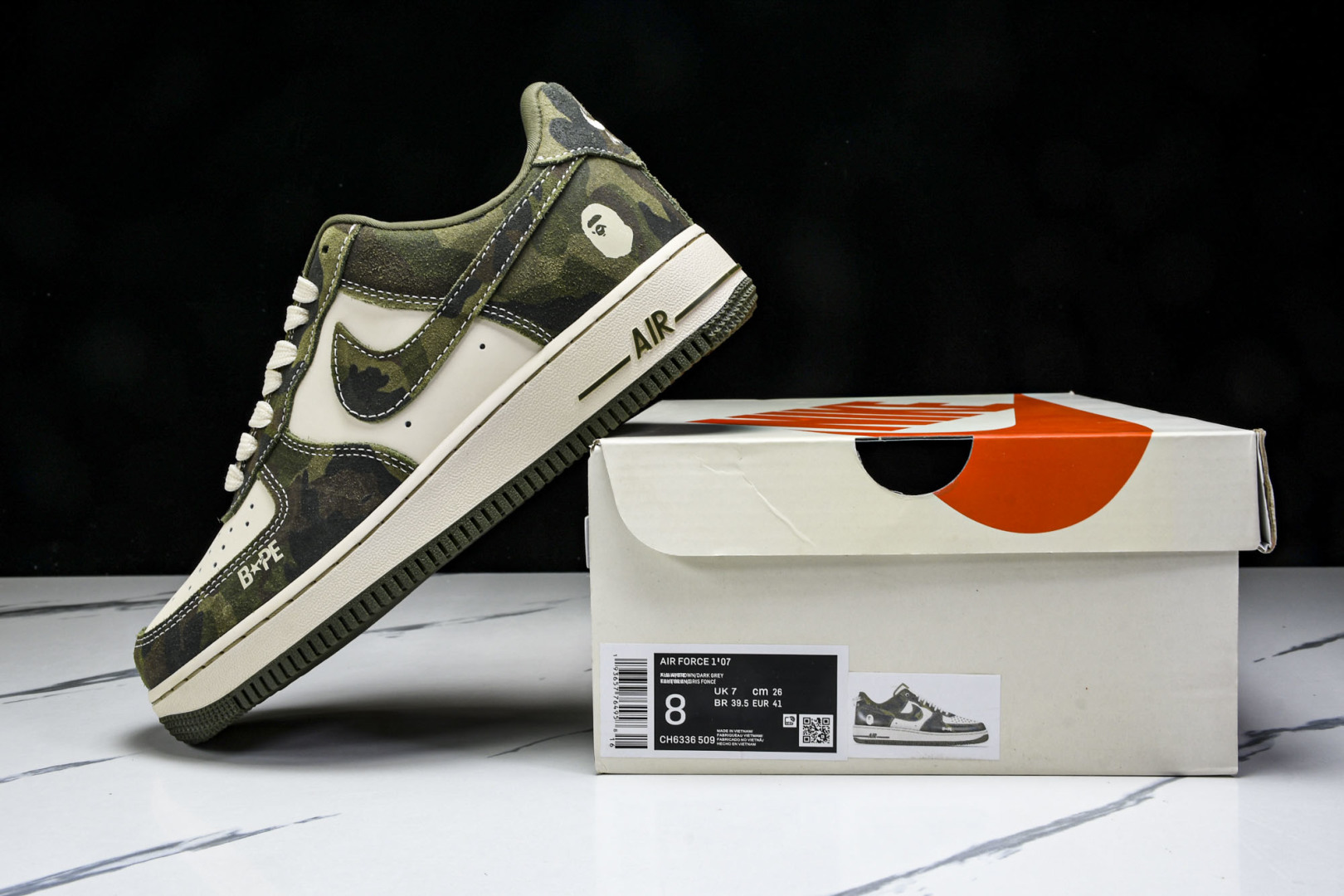  Nk Air Force 1'07 Low Bape联名-丛林迷彩 空军一号 低帮休闲板鞋 CH633