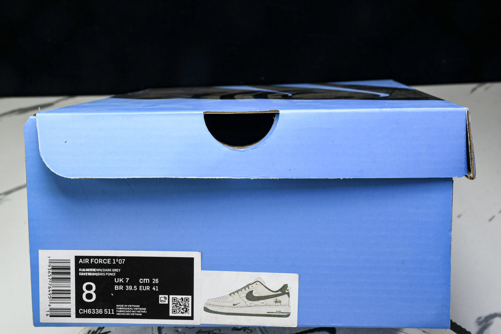  Nk Air Force 1'07 Low 斯图西联名 英文绿翻毛勾 空军一号低帮休闲板鞋 CH633