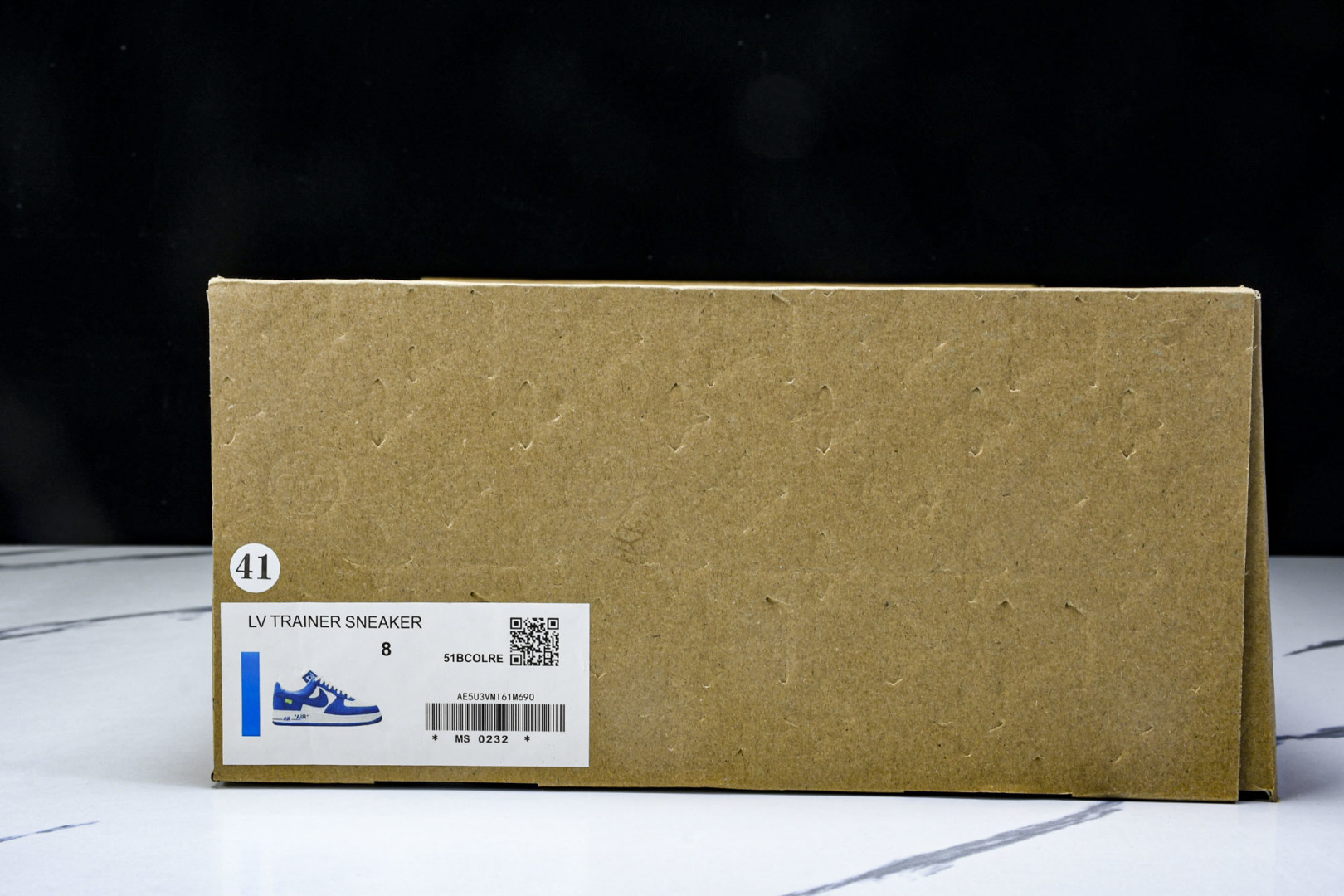  Air Force 1 '07 Low X LV TRAINER SNEAKER 联名 蓝白印花绿钩 