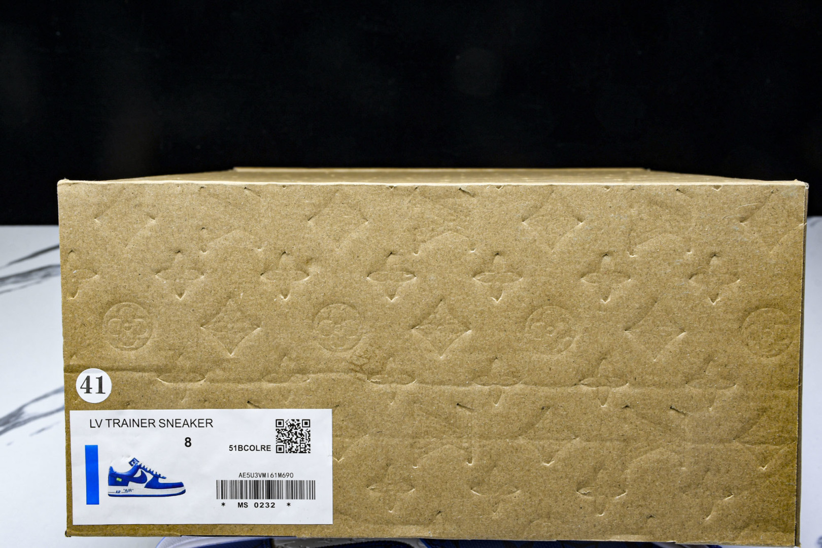  Air Force 1 '07 Low X LV TRAINER SNEAKER 联名 蓝白印花绿钩 
