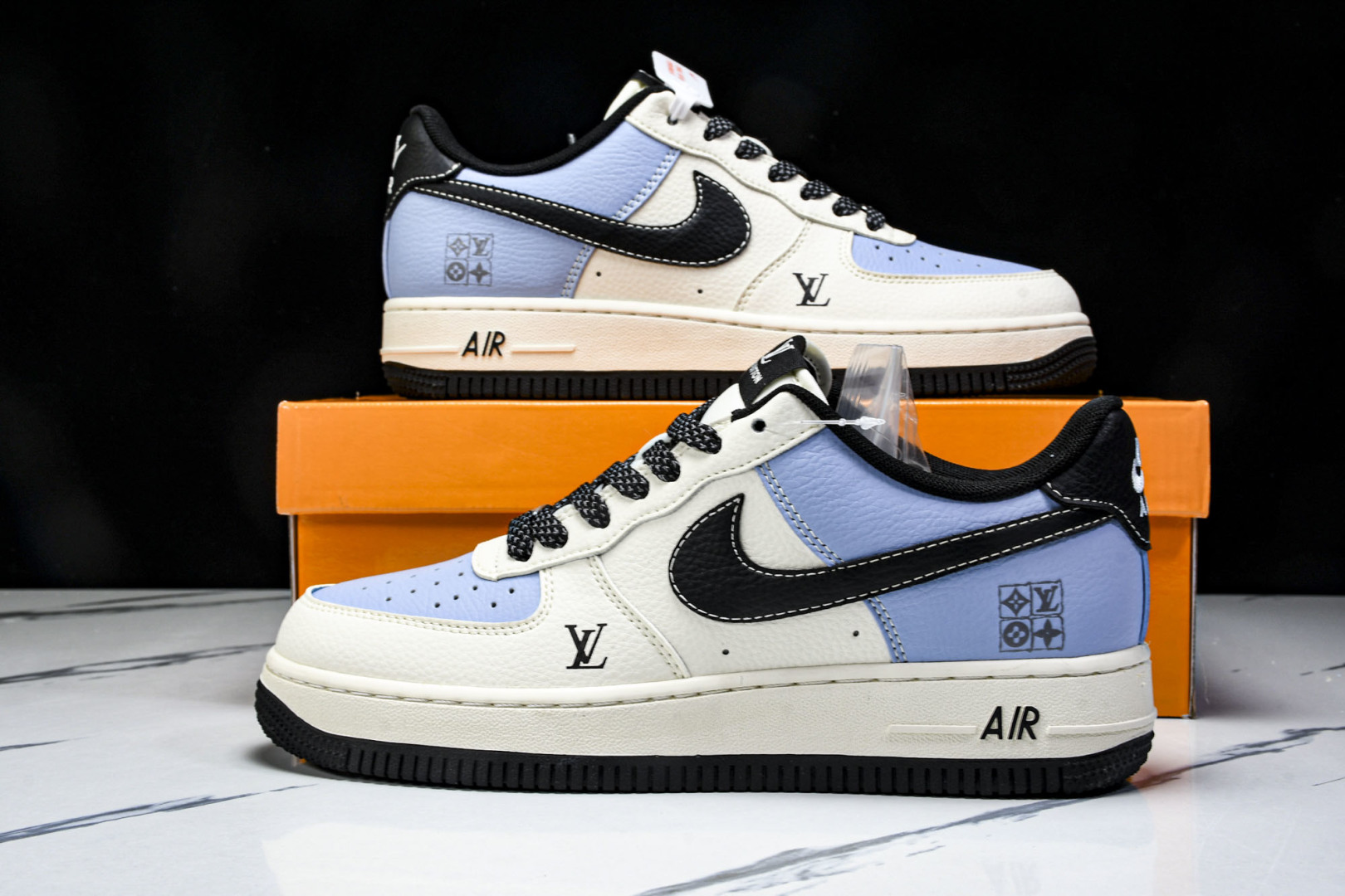  NK Air Air Force 1'07 Low LV联名 黑水蓝 空军一号低帮休闲板鞋 JJ250