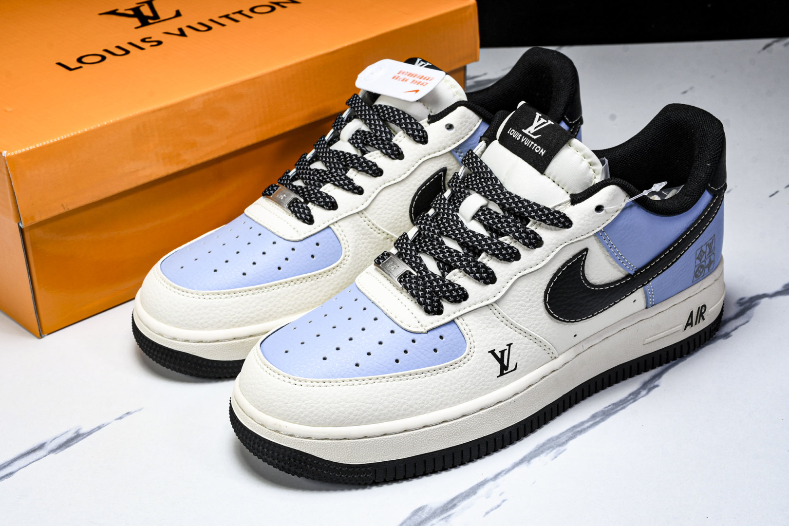  NK Air Air Force 1'07 Low LV联名 黑水蓝 空军一号低帮休闲板鞋 JJ250