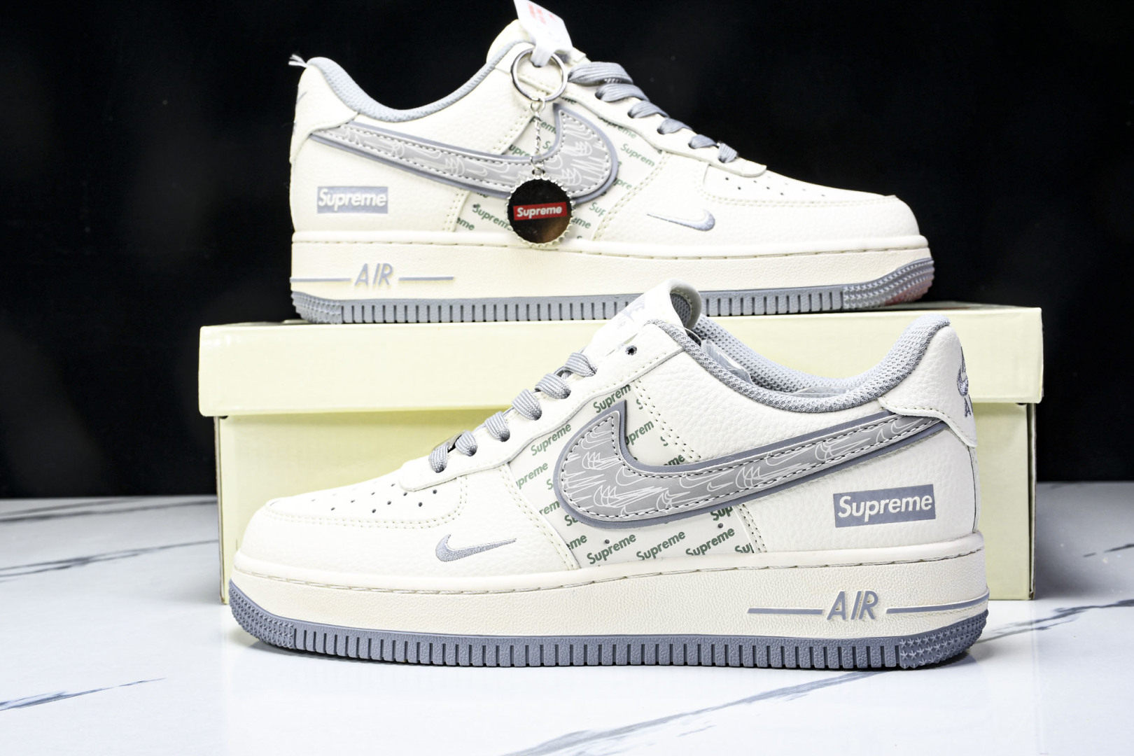  NK Air Air Force 1'07 Low Supreme联名 米灰多重勾 空军一号低帮休闲板