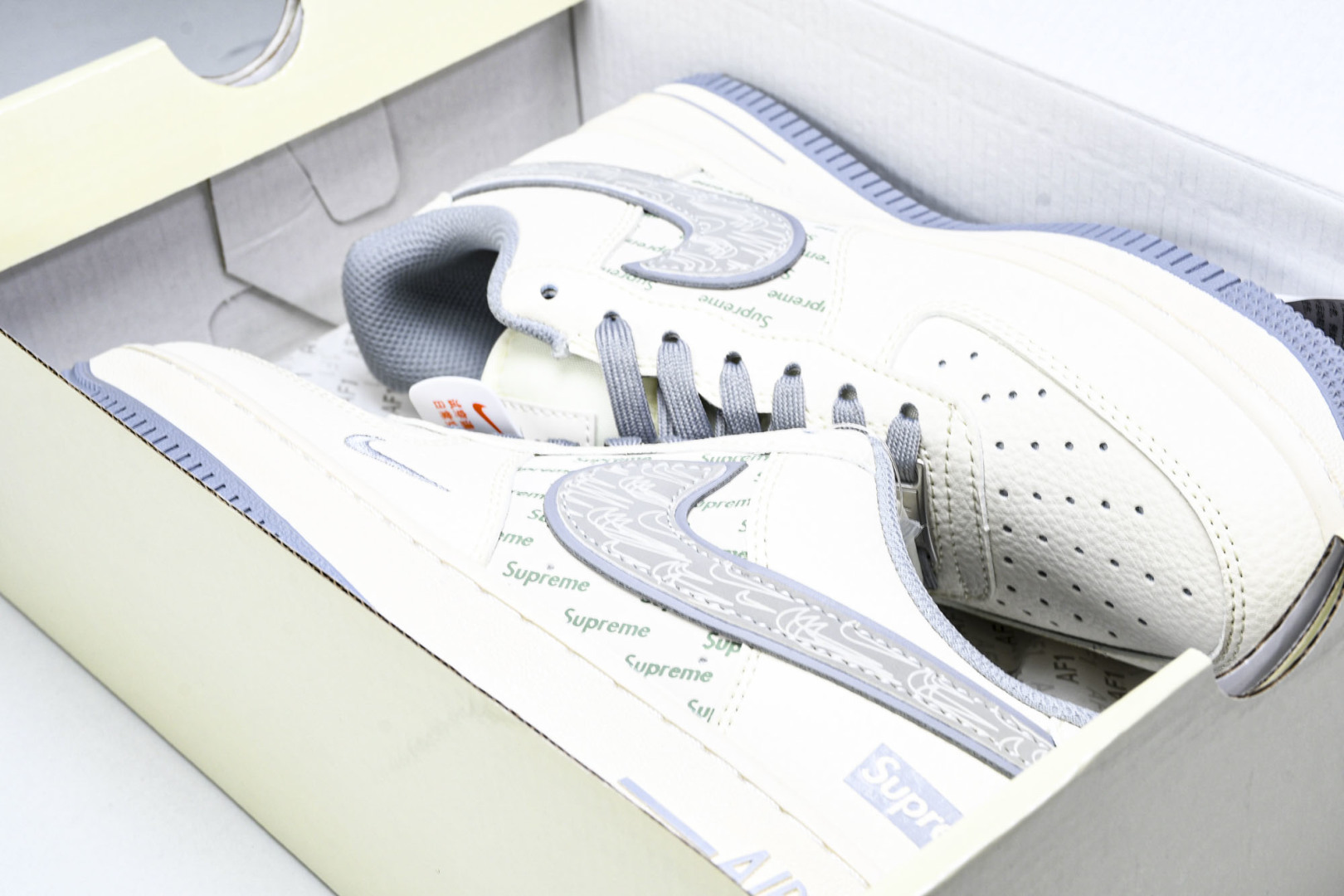  NK Air Air Force 1'07 Low Supreme联名 米灰多重勾 空军一号低帮休闲板