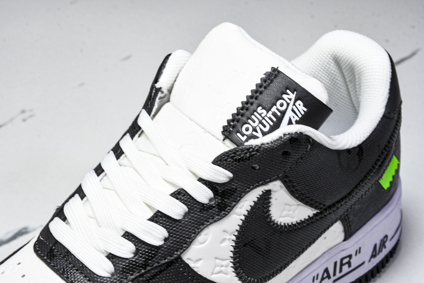  NK Air Force 1 '07 Low X LV TRAINER SNEAKER 联名 黑白印花