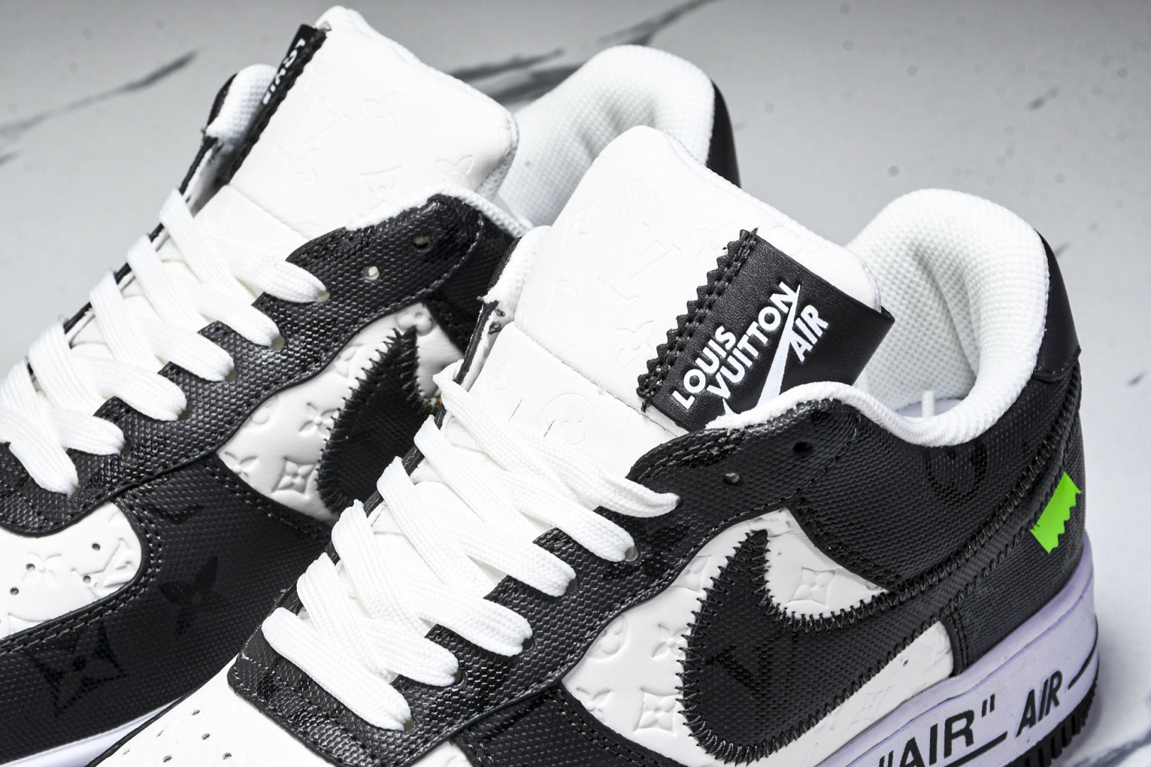  NK Air Force 1 '07 Low X LV TRAINER SNEAKER 联名 黑白印花