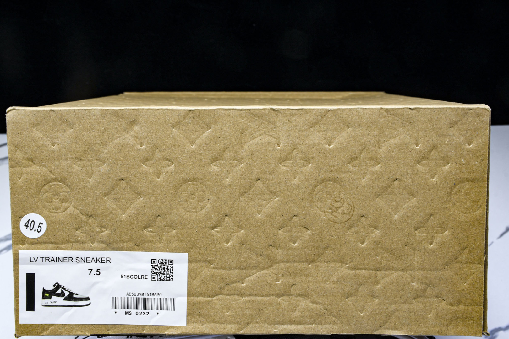  NK Air Force 1 '07 Low X LV TRAINER SNEAKER 联名 黑白印花