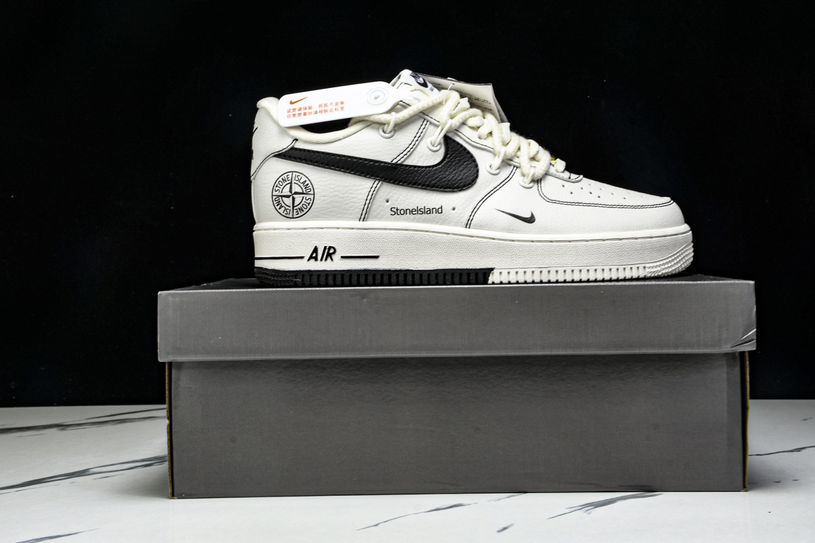  NK Air Force 1‘07 Low  米白绑带黑小勾 空军一号低帮休闲板鞋 GS9875-00