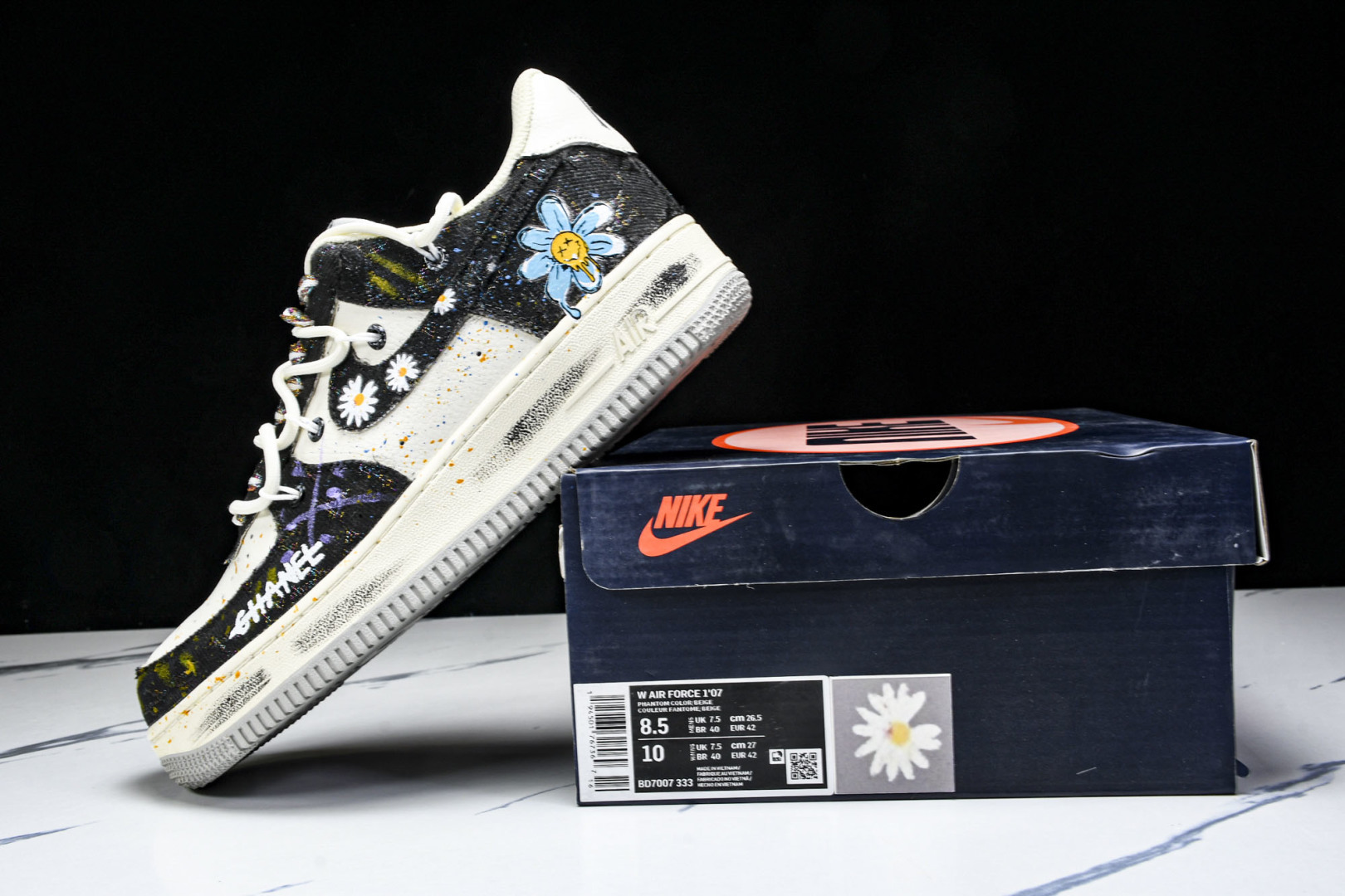 NK Air Force 1'07 Low Blue Daisy 手绘涂鸦 蓝调雏菊 空军一号低帮休闲运