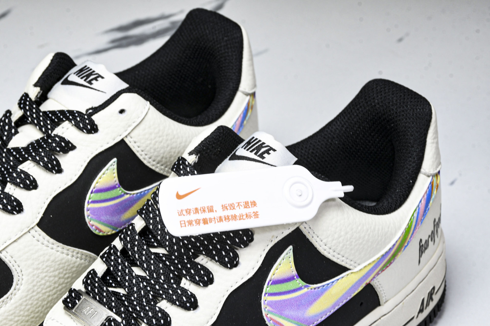 NK Air Force 1'07 Low Fod联名 白灰七彩勾 空军一号低帮休闲板鞋 LW9279-