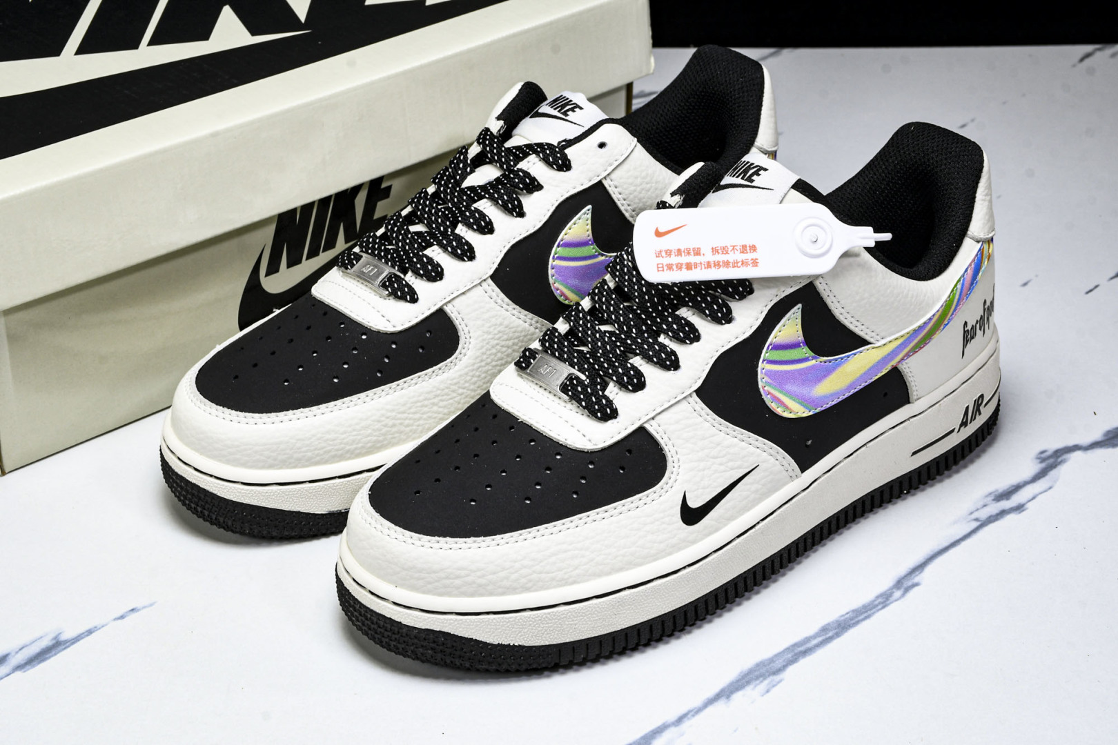 NK Air Force 1'07 Low Fod联名 白灰七彩勾 空军一号低帮休闲板鞋 LW9279-