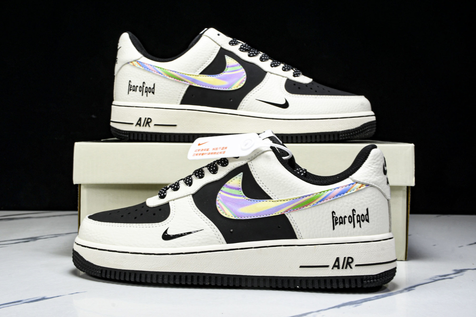 NK Air Force 1'07 Low Fod联名 白灰七彩勾 空军一号低帮休闲板鞋 LW9279-