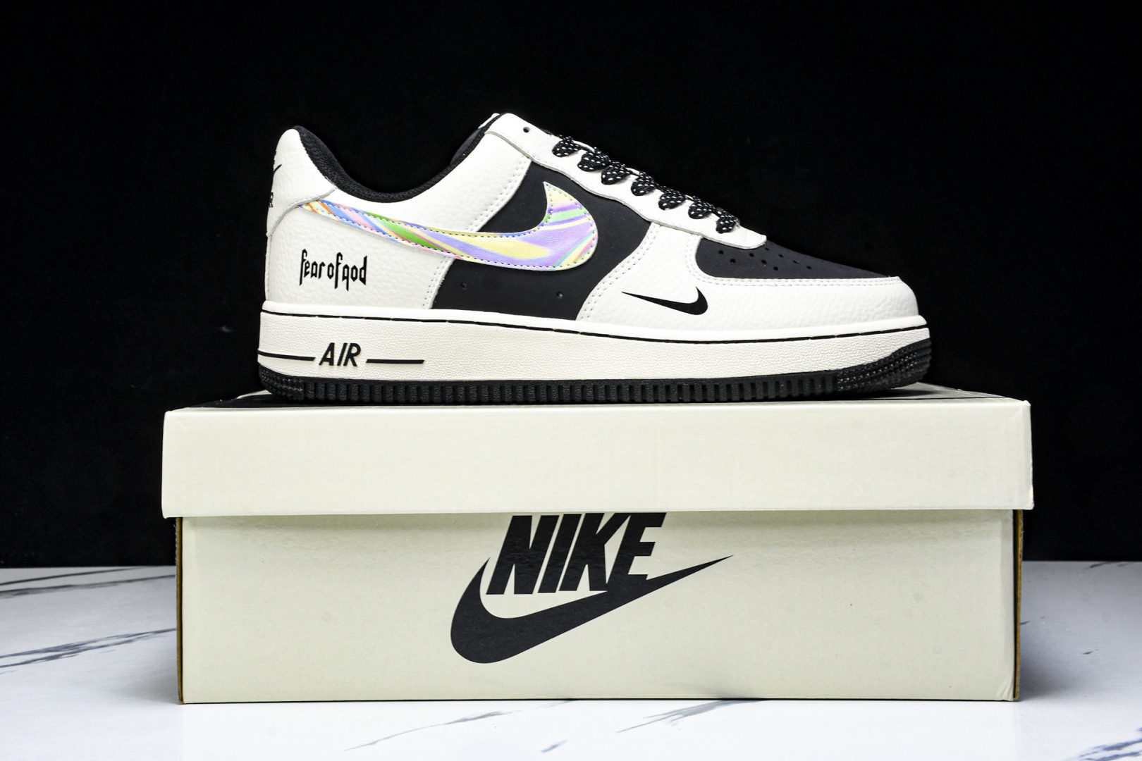 NK Air Force 1'07 Low Fod联名 白灰七彩勾 空军一号低帮休闲板鞋 LW9279-