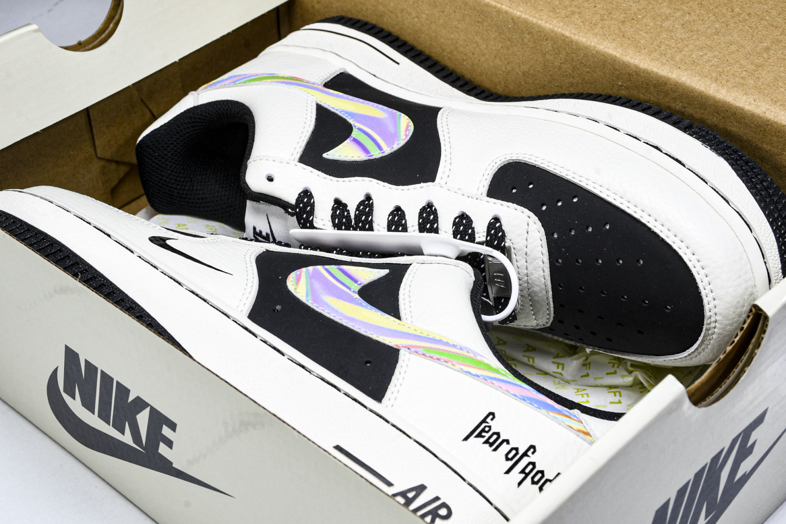 NK Air Force 1'07 Low Fod联名 白灰七彩勾 空军一号低帮休闲板鞋 LW9279-