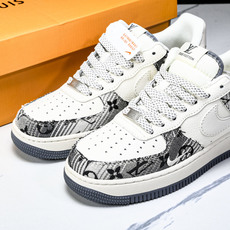 NK Air Force 1'07 Low LV联名 黑灰印花牛仔 空军一号低帮休闲板鞋 XS1958- NK Air Force 1'07 Low LV联名 黑灰印花牛仔 空军一号低帮休闲板鞋 XS1958-