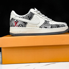 NK Air Force 1'07 Low LV联名 黑灰印花牛仔 空军一号低帮休闲板鞋 XS1958- NK Air Force 1'07 Low LV联名 黑灰印花牛仔 空军一号低帮休闲板鞋 XS1958-