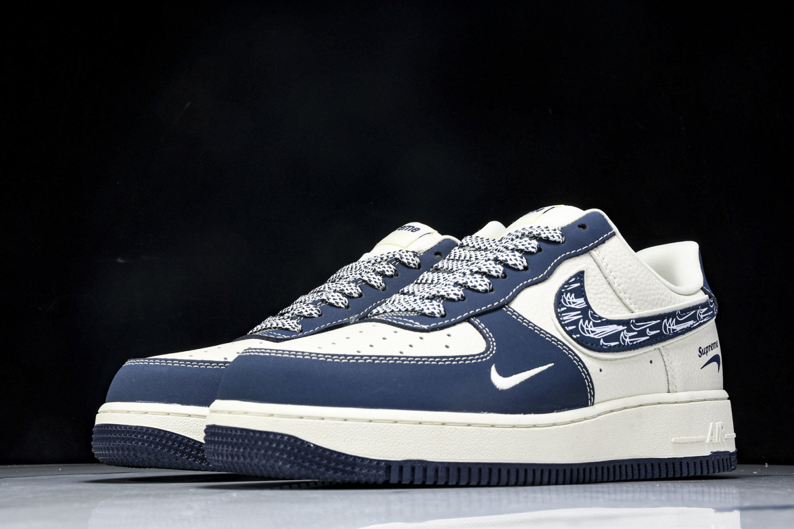 NK Air Force 1'07 Low LV联名 花布蓝勾 空军一号低帮休闲板鞋 DF0188-06