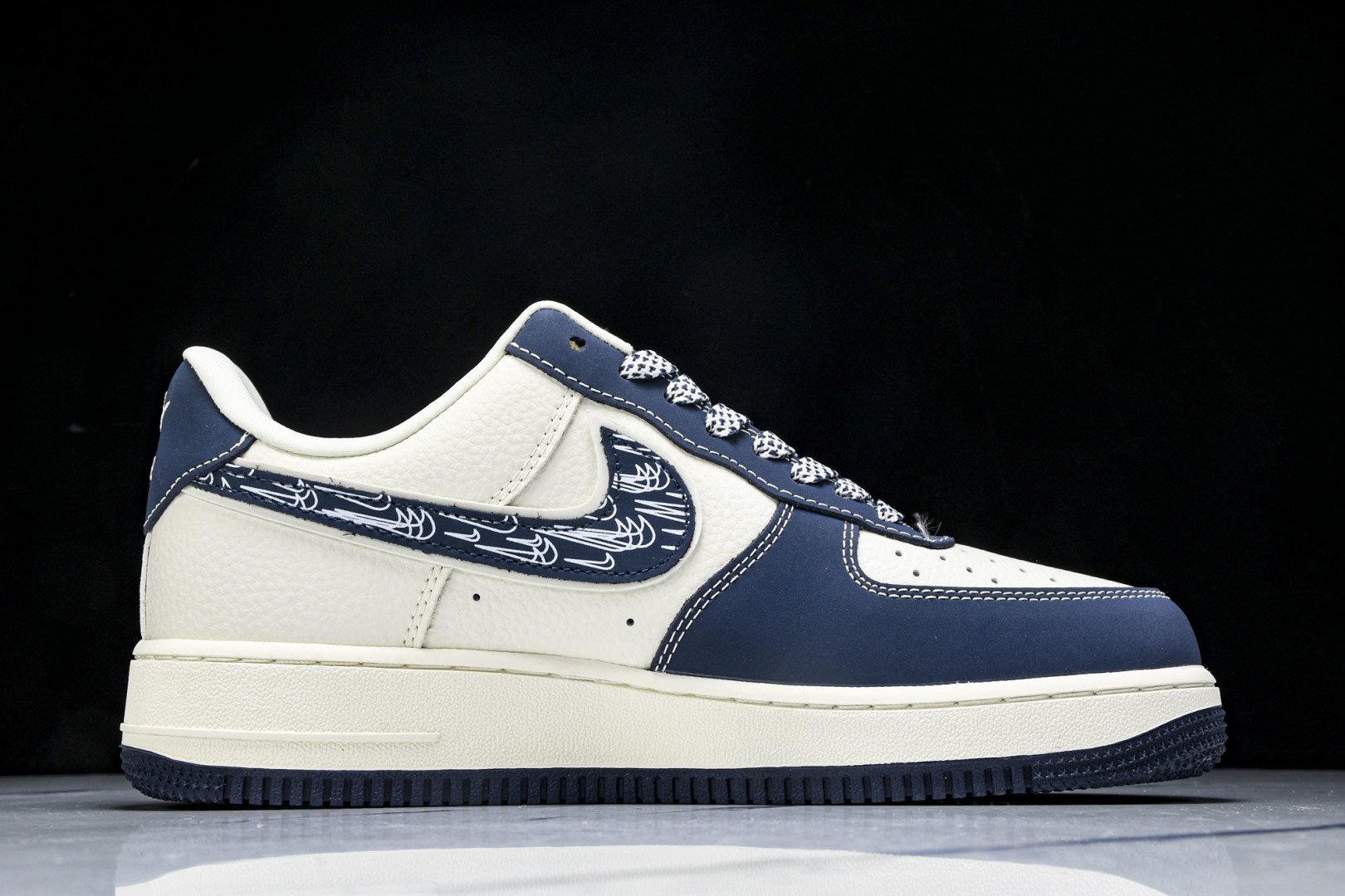 NK Air Force 1'07 Low LV联名 花布蓝勾 空军一号低帮休闲板鞋 DF0188-06