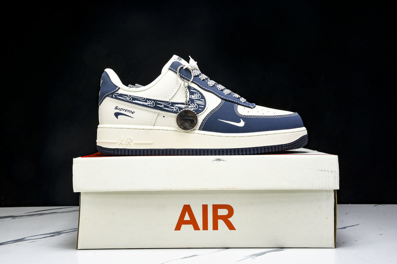 NK Air Force 1'07 Low LV联名 花布蓝勾 空军一号低帮休闲板鞋 DF0188-06