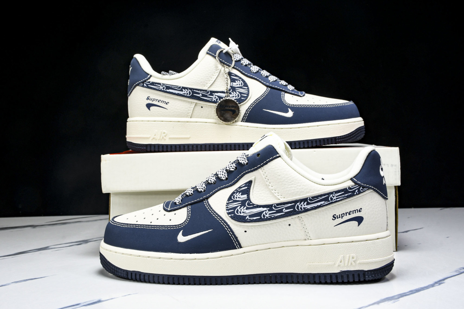 NK Air Force 1'07 Low LV联名 花布蓝勾 空军一号低帮休闲板鞋 DF0188-06