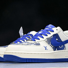 NK Air Force 1'07 Low LV联名 花布蓝勾 空军一号低帮休闲板鞋 XS1958-58 NK Air Force 1'07 Low LV联名 花布蓝勾 空军一号低帮休闲板鞋 XS1958-58