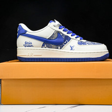NK Air Force 1'07 Low LV联名 花布蓝勾 空军一号低帮休闲板鞋 XS1958-58 NK Air Force 1'07 Low LV联名 花布蓝勾 空军一号低帮休闲板鞋 XS1958-58