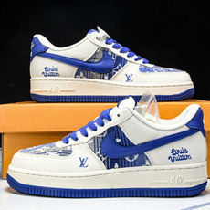 NK Air Force 1'07 Low LV联名 花布蓝勾 空军一号低帮休闲板鞋 XS1958-58 NK Air Force 1'07 Low LV联名 花布蓝勾 空军一号低帮休闲板鞋 XS1958-58