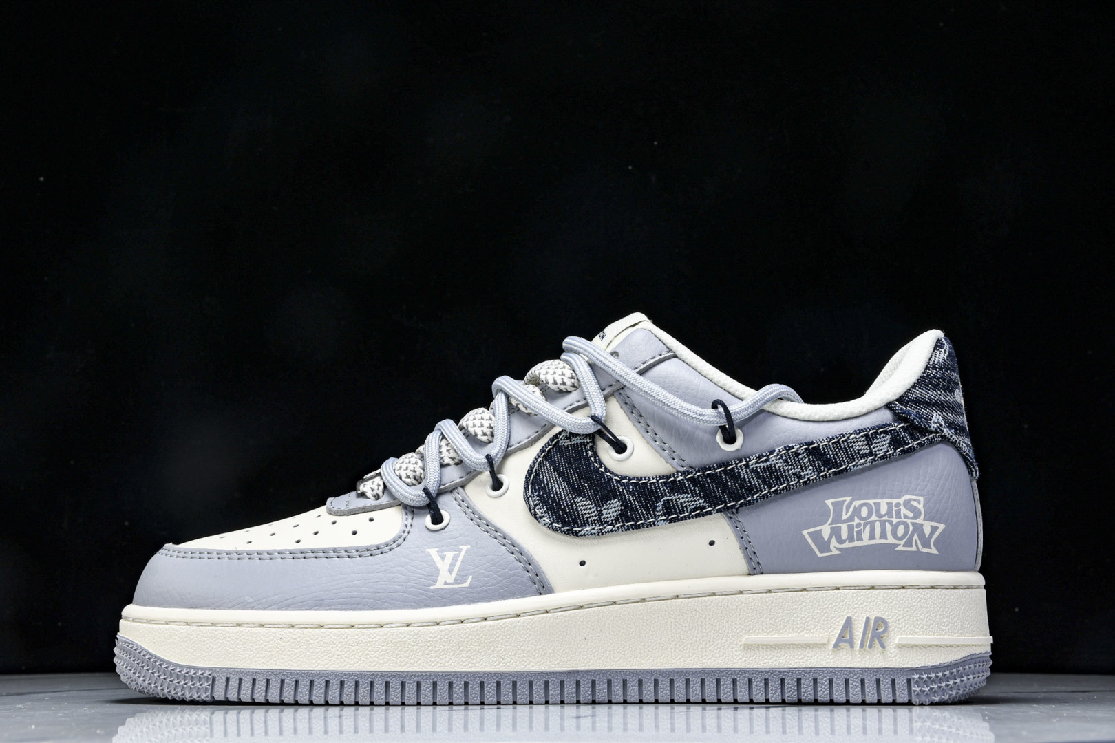NK Air Force 1'07 Low LV联名 灰蓝帆布抽绳 空军一号低帮休闲板鞋 DM6868-