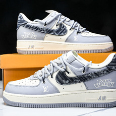 NK Air Force 1'07 Low LV联名 灰蓝帆布抽绳 空军一号低帮休闲板鞋 DM6868- NK Air Force 1'07 Low LV联名 灰蓝帆布抽绳 空军一号低帮休闲板鞋 DM6868-