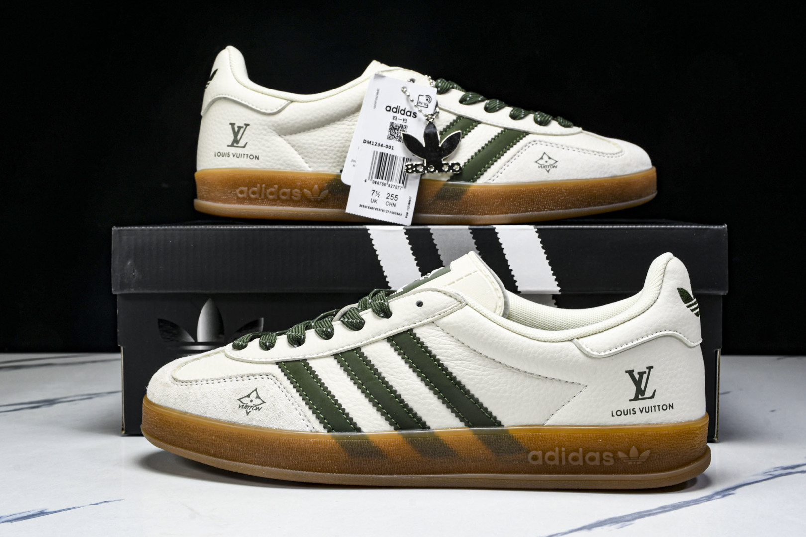  AD originals Samba OG x Louis Vuitton 米白绿生胶 DM1234 