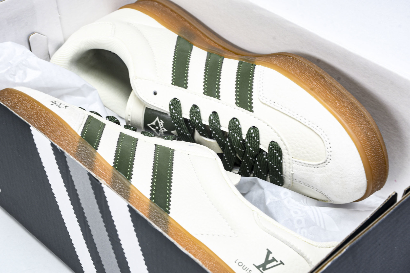  AD originals Samba OG x Louis Vuitton 米白绿生胶 DM1234 